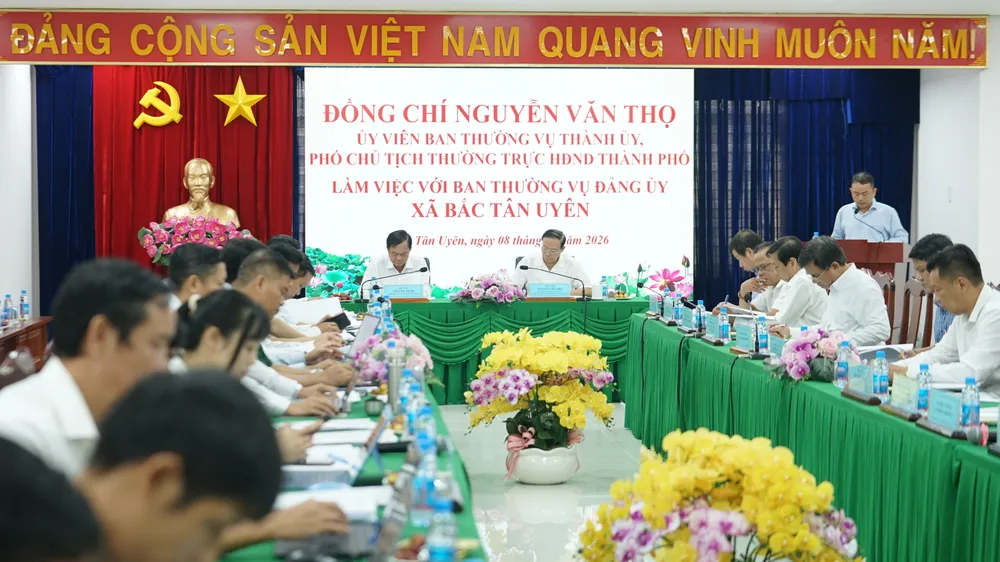 Đồng chí Nguyễn Văn Thọ, Phó Chủ tịch Thường trực HĐND TPHCM làm việc với Đảng ủy xã Bắc Tân Uyên