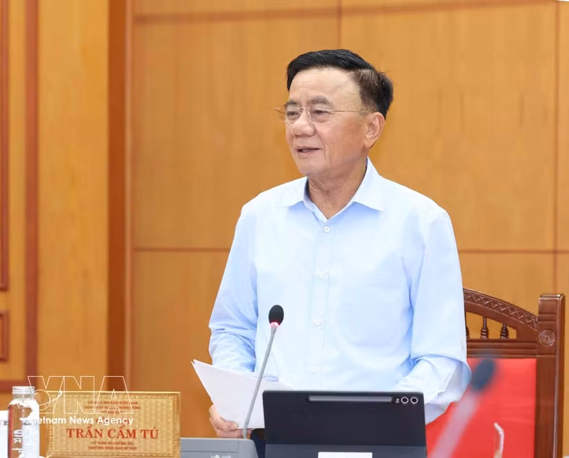越南党中央政治局委员、中央书记处常务书记陈锦秀。图自越通社
