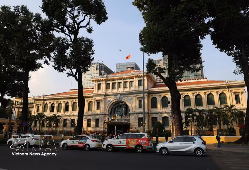 胡志明市邮局——胡志明市最具吸引力的目的地之一。图自越通社