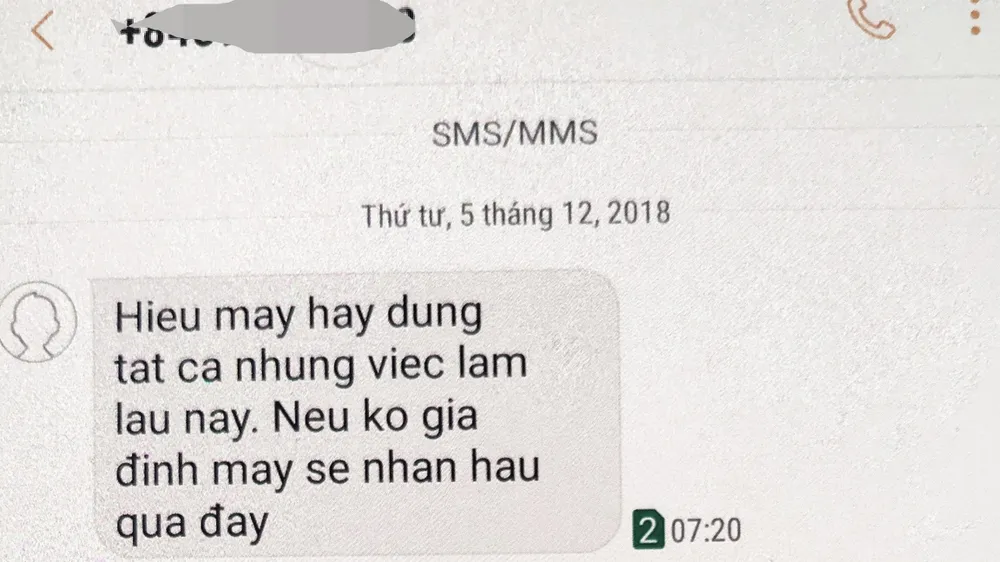 Kẻ lạ nhắn tin đe dọa Phó Bí thư Huyện ủy Nghĩa Hành