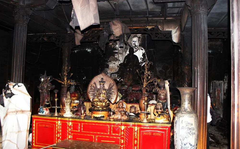 Ngôi chùa 55 tuổi ở Phú Yên bị lửa thiêu rụi ảnh 1