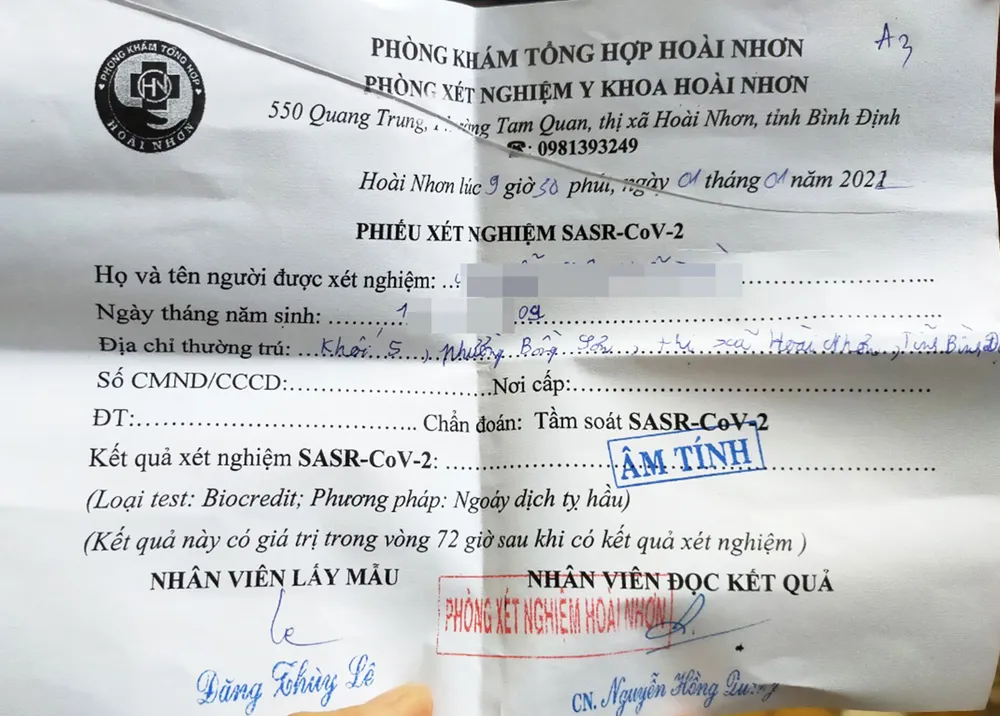 Vụ học sinh phải trả tiền test Covid-19 trước khi tiêm vaccine: Phòng y tế TX Hoài Nhơn không hay biết? ảnh 1