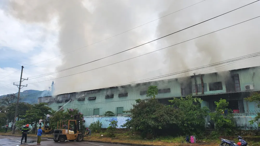 Cháy xưởng gỗ ở khu công nghiệp Phú Tài, Bình Định ảnh 7