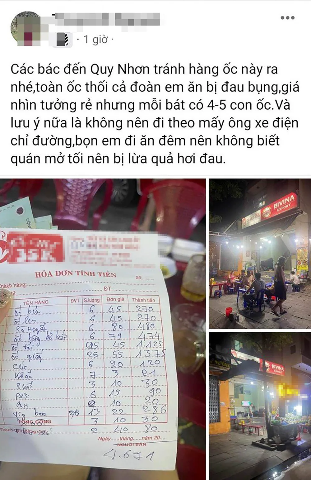 Thông tin, hình ảnh đăng facebook của đoàn du khách. Ảnh chụp màn hình