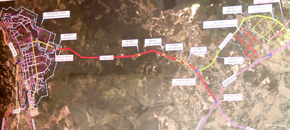 Sơ đồ tuyến của dự án được công bố. Ảnh: SÔNG LOAN