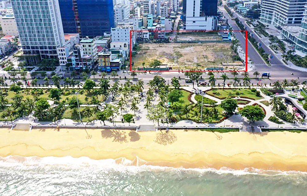 Khu "đất vàng" K200 nằm vị trí đắc địa ở trung tâm công viên biển Quy Nhơn. Ảnh: Binh Dinh Invest
