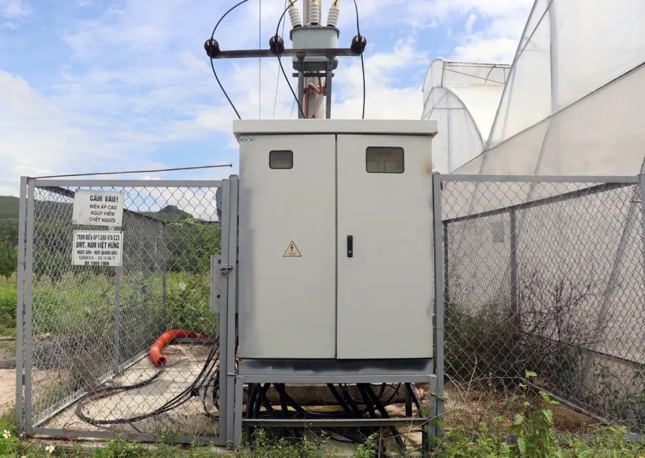 Một trạm biến áp tại Dự án nông nghiệp Công ty TNHH Nam Việt Hưng