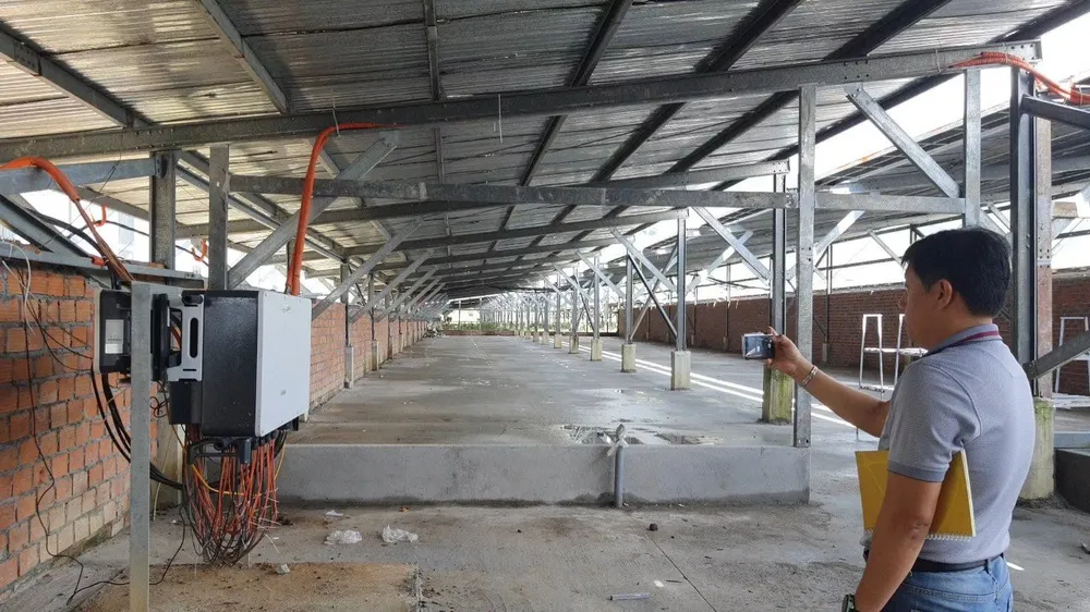 Các công trình kiên cố lắp đặt hệ thống ĐMT tại Dự án nông nghiệp Công ty TNHH Fam Việt