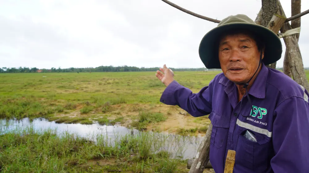 Người dân ở thôn Trung An (xã Bình Thạnh, huyện Bình Sơn, Quảng Ngãi) bày tỏ lo lắng, xót xa vì đất đai hoang hóa vùi trong cỏ dại ở khu đô thị công nghiệp Dung Quất
