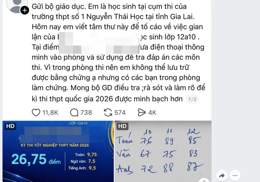 Gia Lai: Xác minh thông tin "tâm thư" tố thí sinh gian lận kỳ thi tốt nghiệp THPT