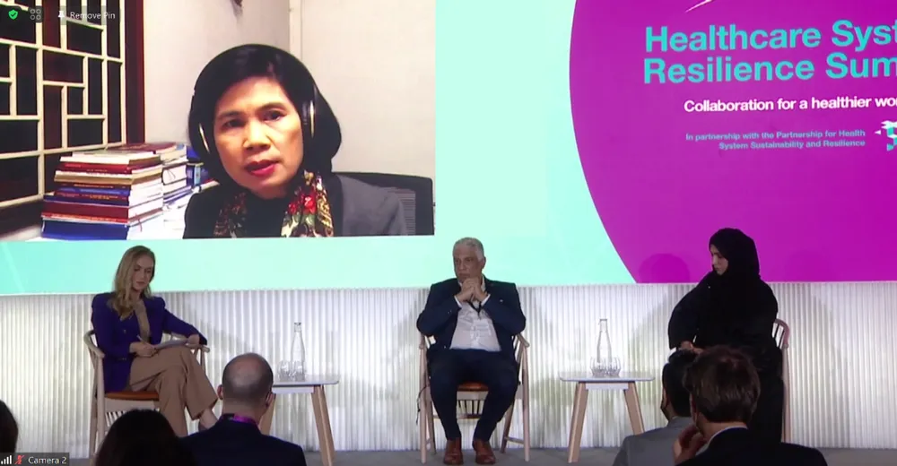 TS Trần Thị Mai Oanh phát biểu trực tuyến tại Hội nghị thượng đỉnh về tăng cường sức chống chịu của hệ thống y tế