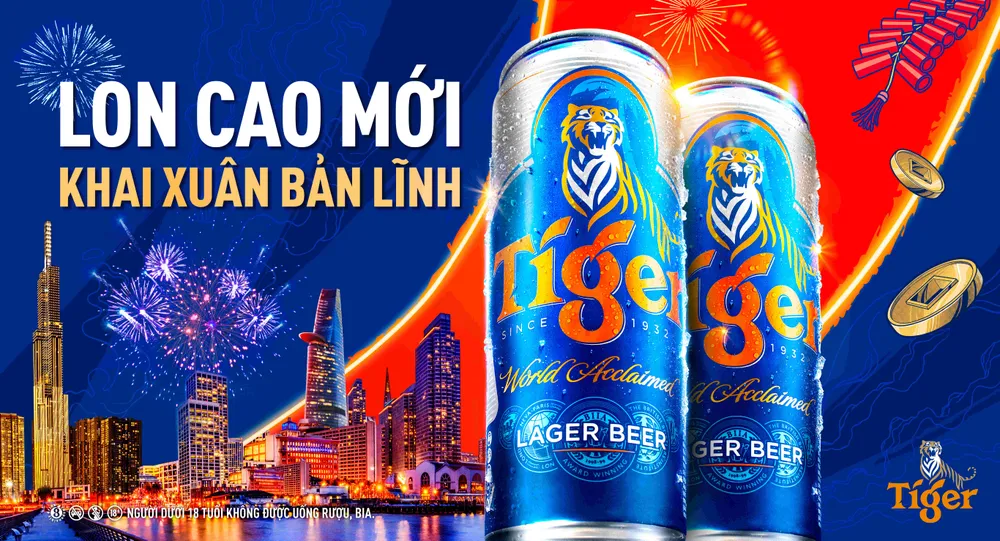 Tiger Beer gửi lời chúc khai xuân bản lĩnh với lon cao 