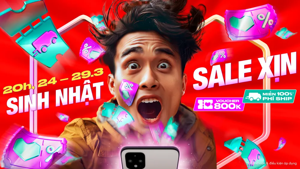 Lazada mở tiệc “Sinh Nhật Sale Xịn” từ 20 giờ ngày 24-3