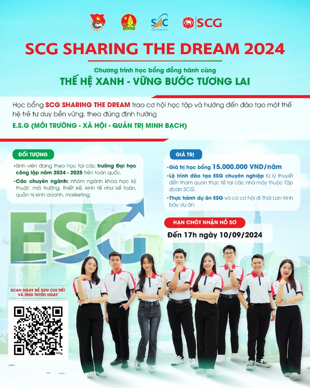 Học bổng SCG Sharing the Dream 2024 tiếp tục trao quyền cho thế hệ xanh - vững bước tương lai