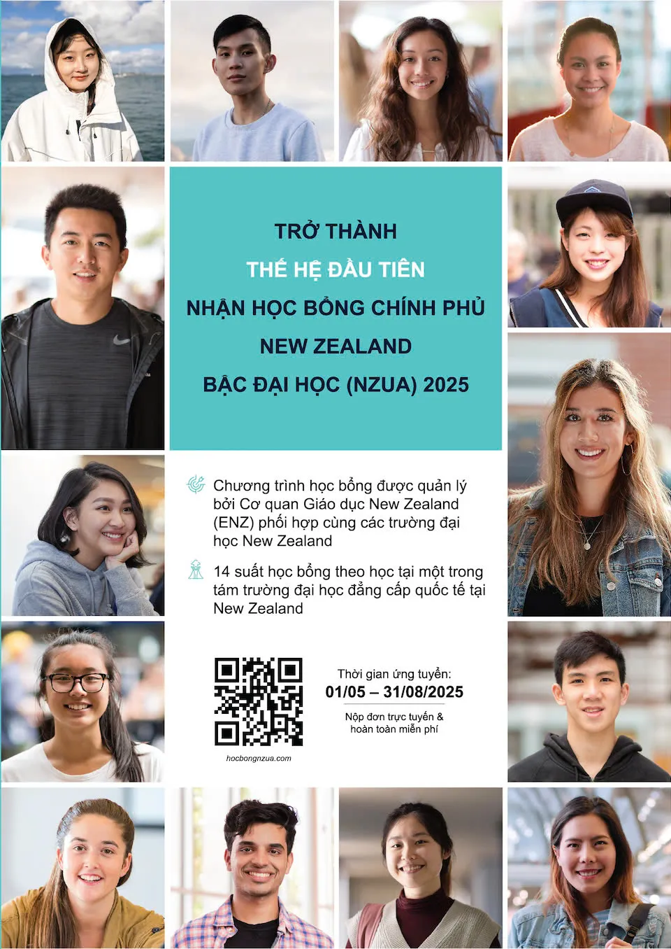 Học bổng Chính phủ New Zealand bậc đại học (NZUA) nhận hồ sơ từ 1-5-2025