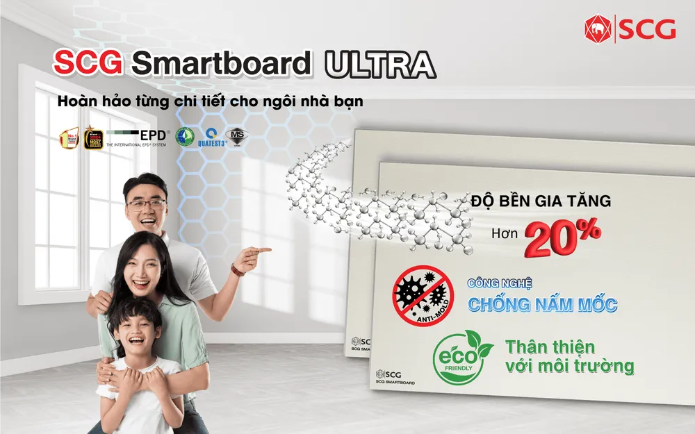 SCG ra mắt tấm xi măng sợi Thế hệ mới Smartboard Ultra đạt chuẩn chứng nhận EPD quốc tế
