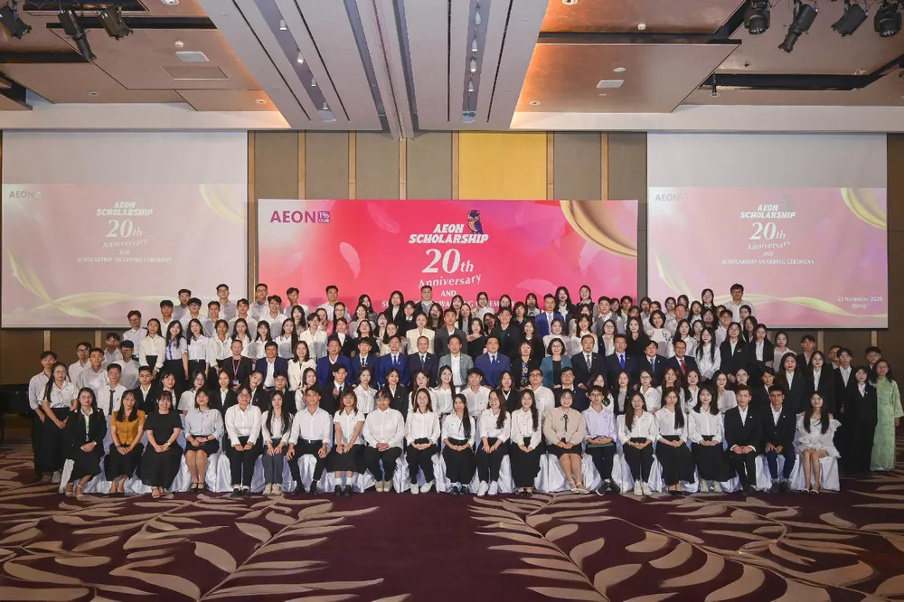 Lễ trao học bổng AEON 1% diễn ra ngày 22-11, ghi dấu chặng đường 20 năm đồng hành của AEON Việt Nam trong chuỗi chương trình nuôi dưỡng thế hệ trẻ