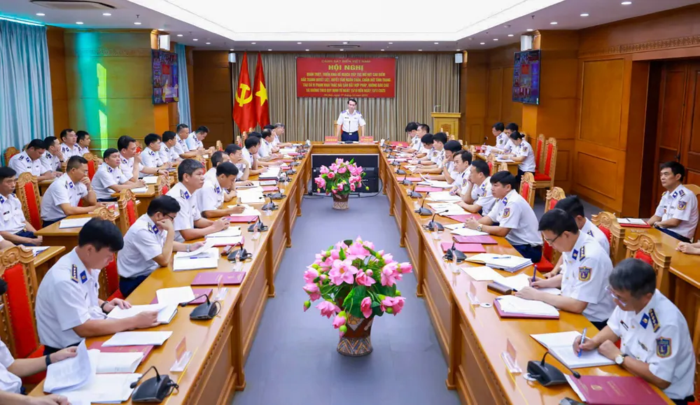 Thiếu tướng Phạm Trung Kiên, Phó Tư lệnh pháp luật CSB Việt Nam chủ trì hội nghị tại điểm cầu Thủ đô Hà Nội.jpg