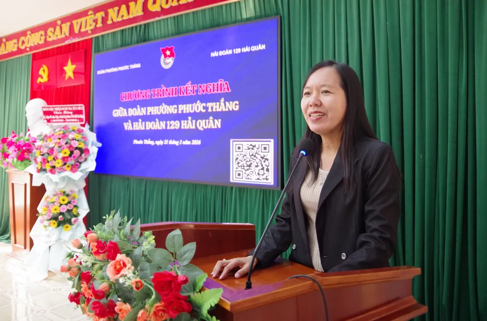 5. Đồng chí Nguyễn Thị Ánh Hồng, Phó Bí thư Thường trực, Đảng ủy Phường Phước Thắng phát biểu.JPG