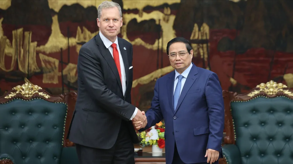 Thủ tướng Phạm Minh Chính tiếp Chủ tịch kiêm Giám đốc điều hành Tập đoàn Excelerate Energy (Hoa Kỳ) Steven Kobos