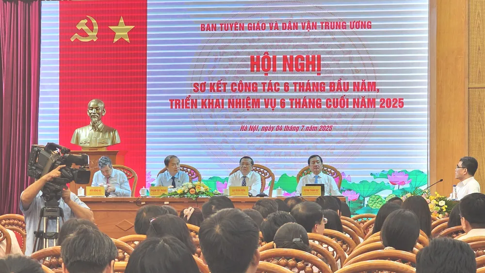 Ban Tuyên giáo và Dân vận Trung ương tổ chức sơ kết 6 tháng đầu năm và triển khai nhiệm vụ 6 tháng cuối năm 2025