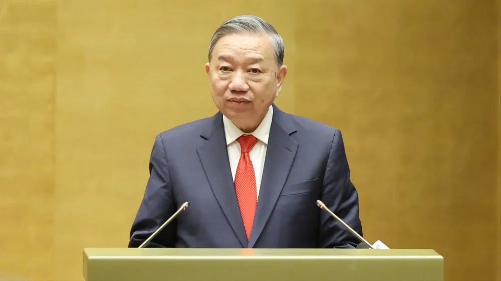 Tổng Bí thư Tô Lâm phát biểu chỉ đạo hội nghị, chiều 7-2. Ảnh QUANG PHÚC