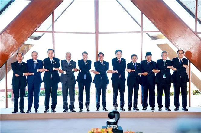 Thủ tướng Chính phủ Lê Minh Hưng và các Trưởng đoàn tham dự Phiên họp hẹp Hội nghị Cấp cao ASEAN lần thứ 48. Ảnh: TTXVN