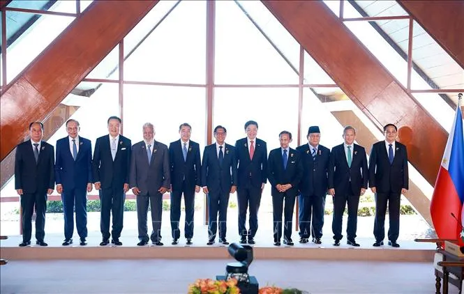 Thủ tướng Chính phủ Lê Minh Hưng và các Trưởng đoàn tham dự Phiên họp hẹp Hội nghị Cấp cao ASEAN lần thứ 48. Ảnh: TTXVN