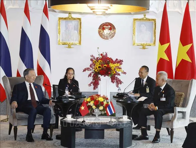 Hai nhà lãnh đạo tại cuộc hội kiến. Ảnh: TTXVN
