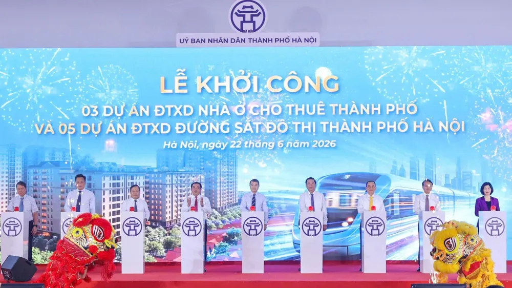 Hà Nội đồng loạt khởi công 5 dự án metro và 3 dự án nhà ở cho thuê