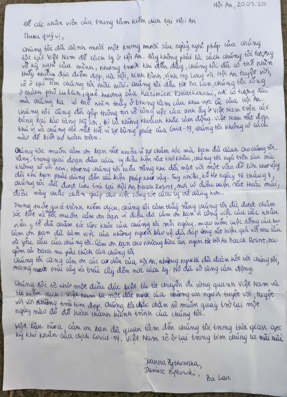 Hoàn thành cách ly, du khách dùng google dịch viết thư cảm ơn vì "chuyến đi đặc biệt" ảnh 1