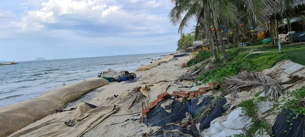 Quảng Nam: Khẩn trương gia cố kè Cửa Đại chạy bão ảnh 4