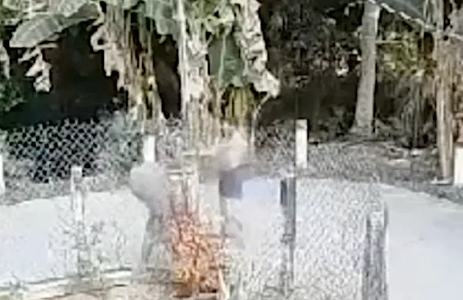 Cảnh xô xát giữa người phụ nữ và một người đàn ông. Ảnh: Cắt từ clip