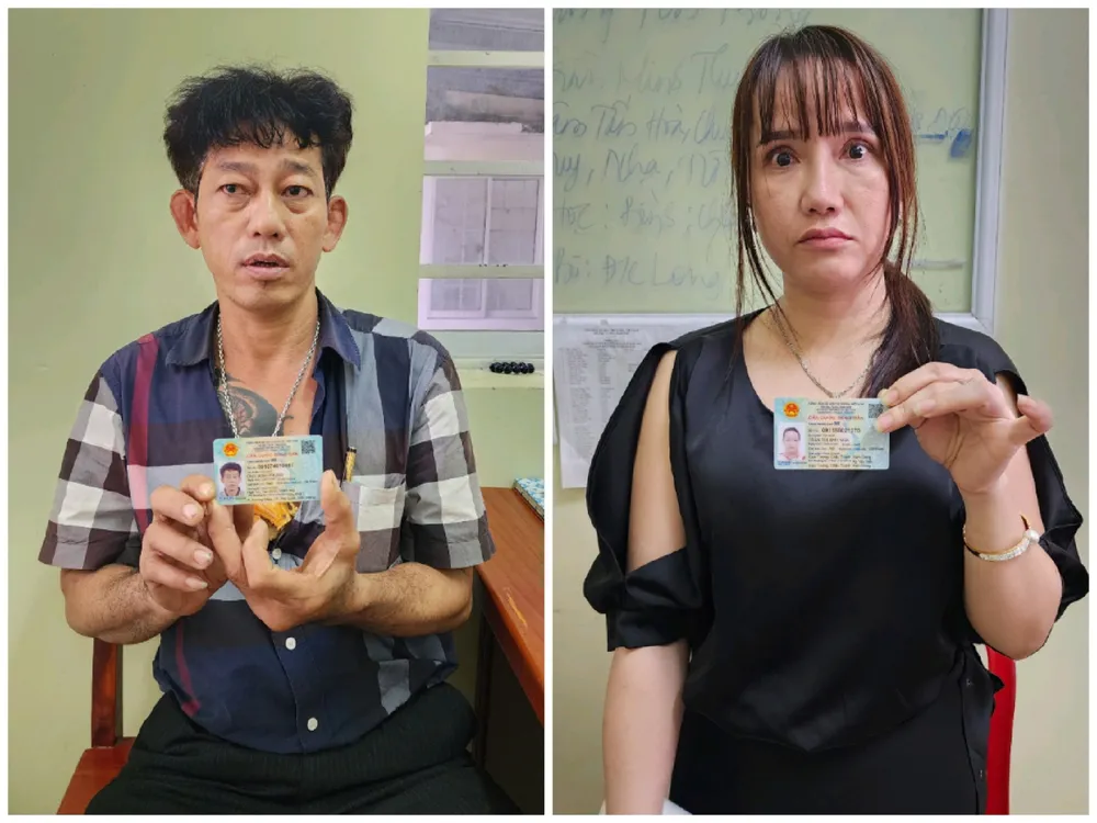 Ông Minh Phụng và Trần Thị Ánh Nga khi bị bắt Ông Minh Phụng và Trần Thị Ánh Nga khi bị bắt