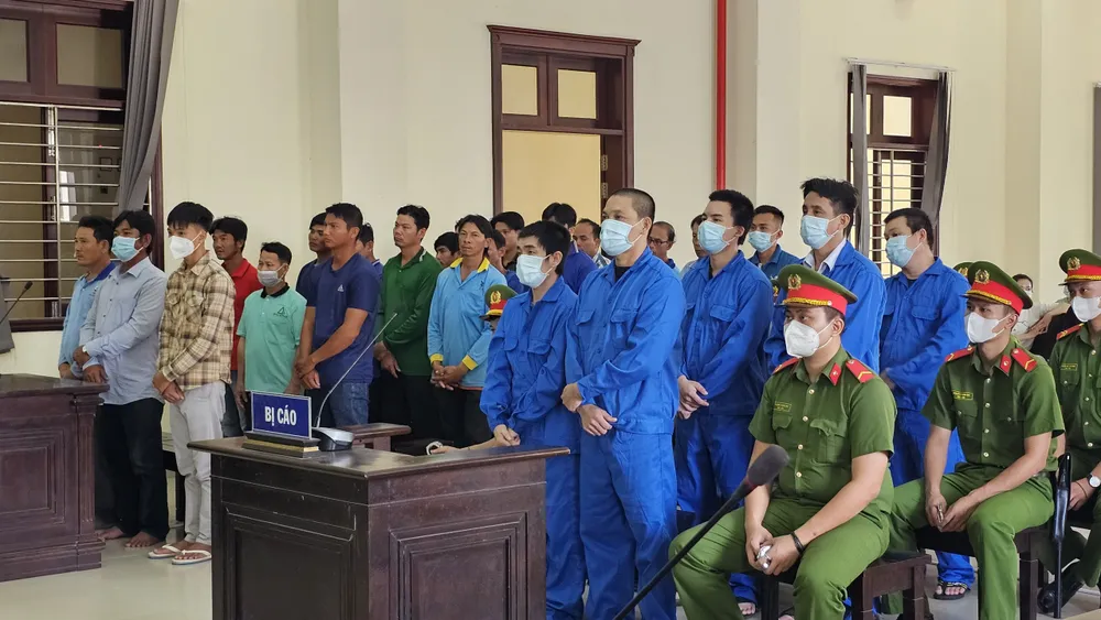 Các bị cáo tại phiên xét xử