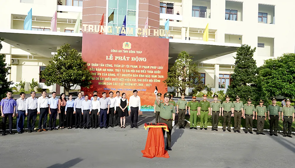 Thiếu tướng Lâm Phước Nguyên, Giám đốc Công an tỉnh Đồng Tháp phát lệnh ra quân đợt cao điểm