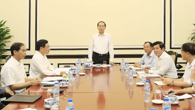 Chủ tịch nước Trần Đại Quang làm việc về công tác chuẩn bị Tuần lễ cấp cao APEC 2017 ảnh 1