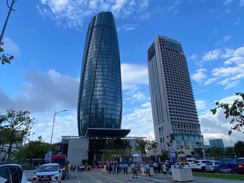 Buổi diễn tập diễn ra tại tòa nhà Trung tâm hành chính TP Đà Nẵng