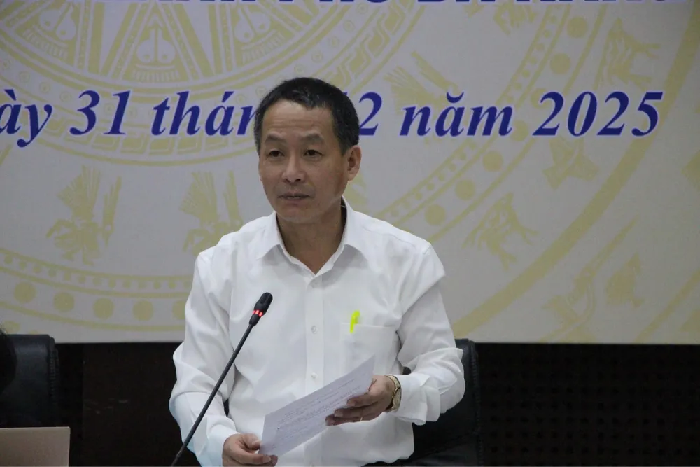 Ông Trần Văn Vũ, Trưởng Thống kê TP Đà Nẵng thông tin tại buổi họp báo