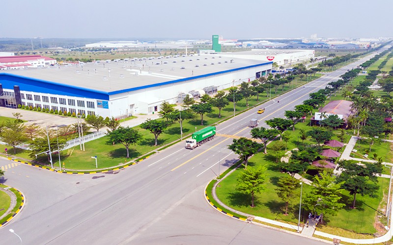 平陽省VSIP II工業區裡的綠色空間。