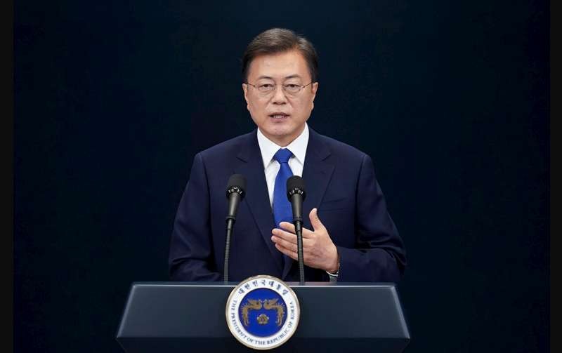 韓國總統文在寅9日發表卸任感言。（新華社資料圖片）