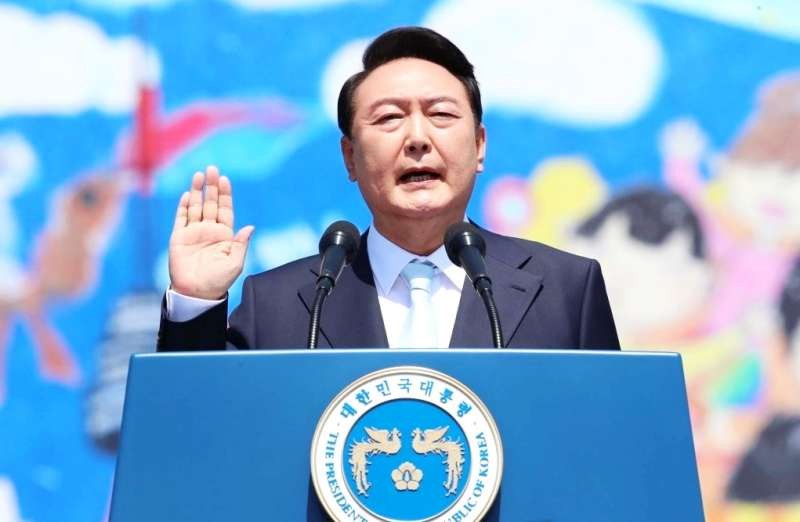 韓國總統尹錫悅就職典禮上宣誓就任總統。