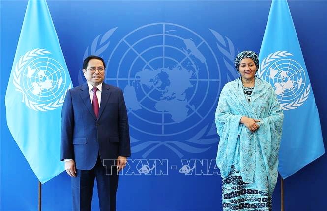 政府總理范明政會見聯合國副秘書長阿米娜‧穆罕默德。