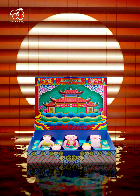 水上木偶戲月餅盒設計獨一無二 ảnh 1