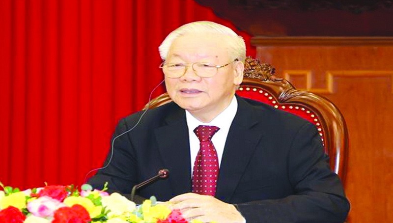 阮富仲總書記與印尼總統電談