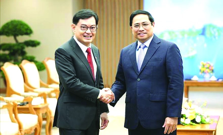 政府總理范明政接見新加坡副總理王瑞傑。