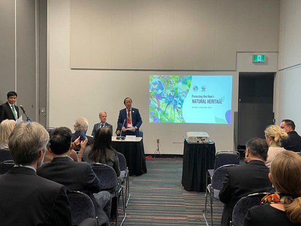 越南自然資源與環境部副部長武俊仁發表講話。圖自越通社