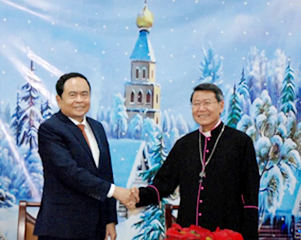 Chủ tịch Ủy ban Trung ương MTTQ Việt Nam Trần Thanh Mẫn chúc mừng Giáng sinh tại Tiền Giang ảnh 1