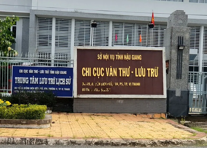 Chi Cục Văn thư lưu trữ Hậu Giang nơi xảy ra sai phạm. Ảnh: TUẤN QUANG