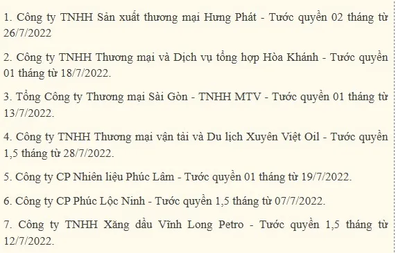 18 doanh nghiệp xăng dầu bị xử phạt và tước quyền kinh doanh ảnh 1